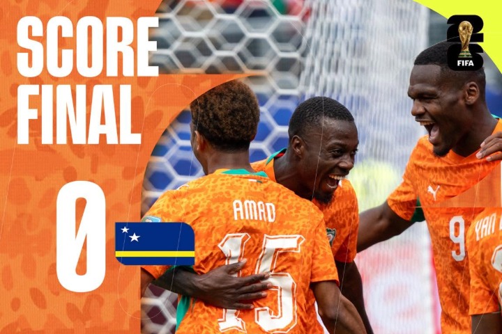 Coupe du monde 2026 — Groupe E, 3e journée.  ‎Côte d’Ivoire – Curaçao (2-0) : Pépé...